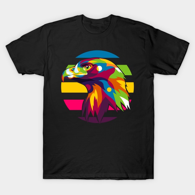 Falcon Head Pop Art T-Shirt by wpaprint